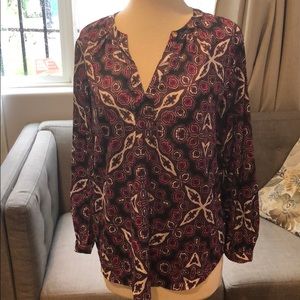 Long sleeve silky blouse